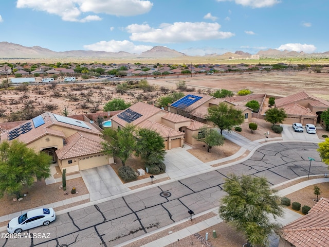 bird's eye view with a mountain view and a residential view