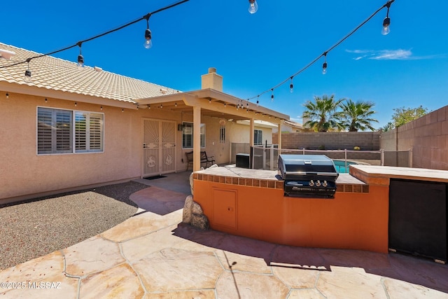 9622 E Paseo, San Ardo, Tucson, AZ 85747 - view of patio / terrace featuring area for grilling, a fenced backyard, and a grill