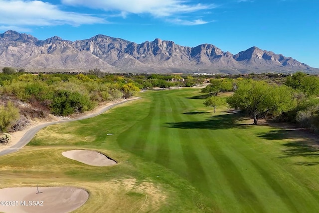 14045 N Desert Butte Dr, Oro Valley, AZ 85755 - view of community with view of golf course and a mountain view