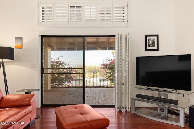 living area featuring wood finished floors