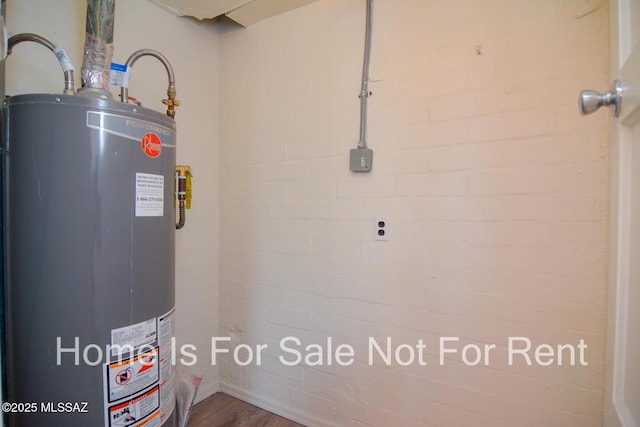 utility room with gas water heater