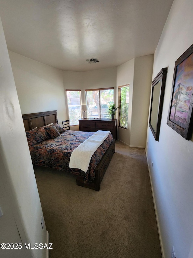 60464 E Blackcrest Loop, Tucson, AZ 85739 - bedroom featuring baseboards, light colored carpet, multiple windows, and visible vents