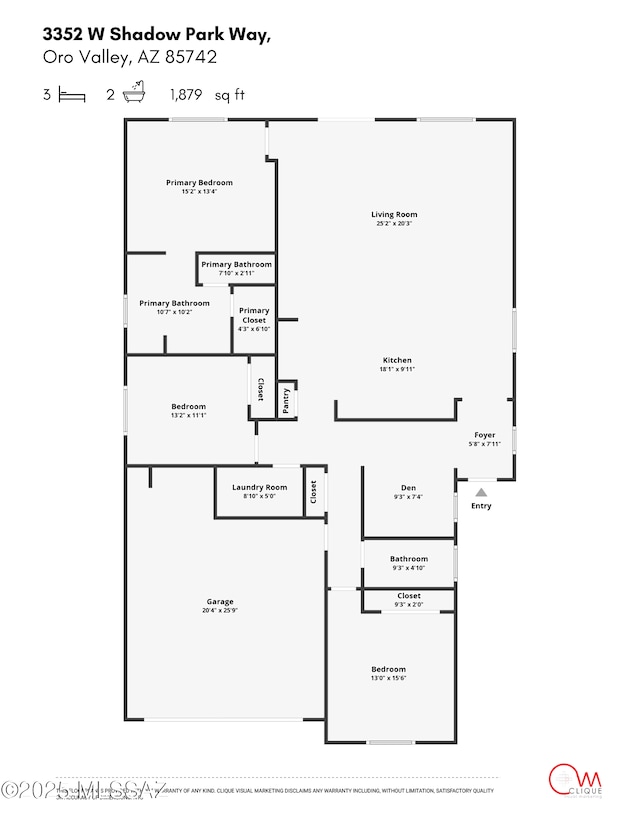3352 W Shadow Park Way, Tucson, AZ 85742 - floor plan / room layout