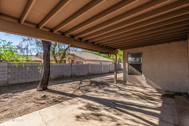 view of patio featuring a fenced backyard