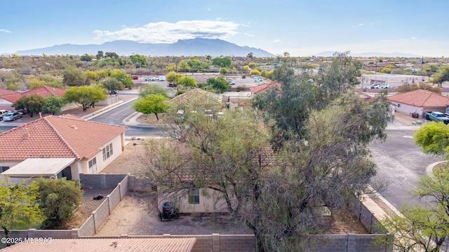 bird's eye view featuring a mountain view