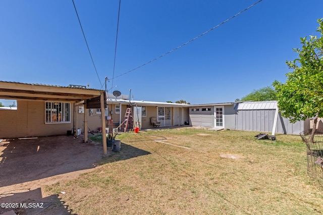 view of yard with an attached garage