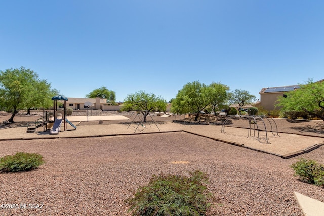 exterior space featuring playground community