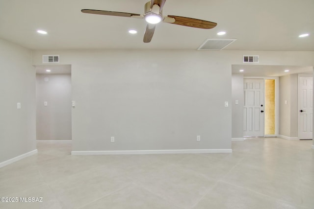 5754 S Ray Stra, Tucson, AZ 85706 - spare room with visible vents, a ceiling fan, and recessed lighting