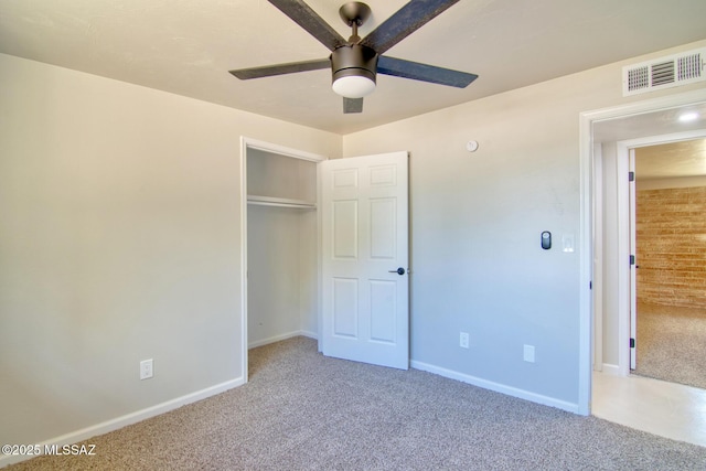 5754 S Ray Stra, Tucson, AZ 85706 - unfurnished bedroom featuring baseboards, visible vents, a ceiling fan, and carpet floors