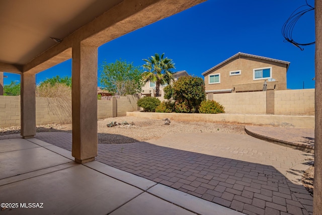 view of patio with a fenced backyard