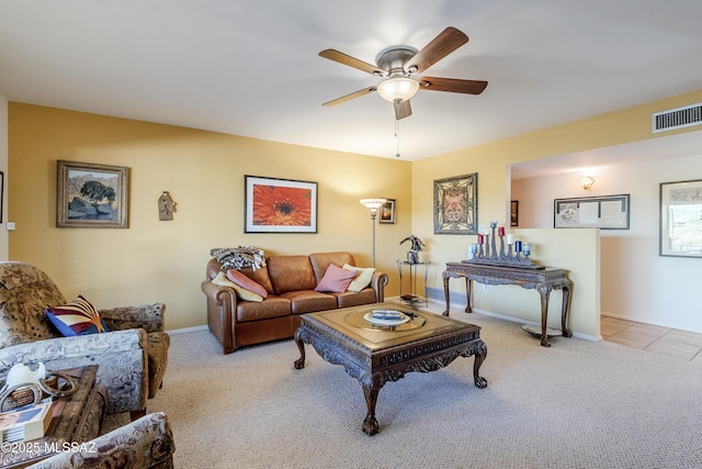5140 N Via Condesa, Tucson, AZ 85718 - carpeted living room featuring ceiling fan and baseboards