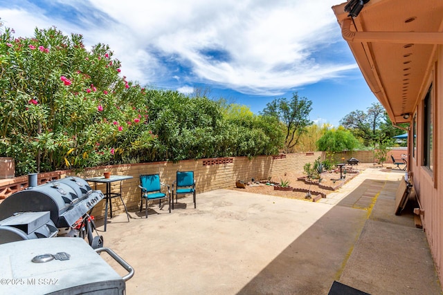 view of patio / terrace featuring a fenced backyard