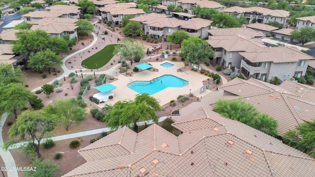 drone / aerial view featuring a residential view