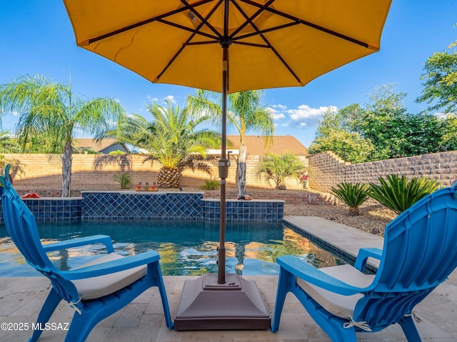 view of pool with a fenced in pool and a fenced backyard
