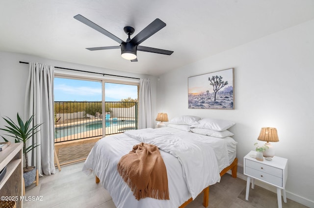 3855 N Via Avellana, Tucson, AZ 85718 - bedroom featuring access to exterior and ceiling fan