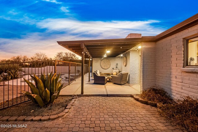 3855 N Via Avellana, Tucson, AZ 85718 - view of patio / terrace featuring an outdoor living space