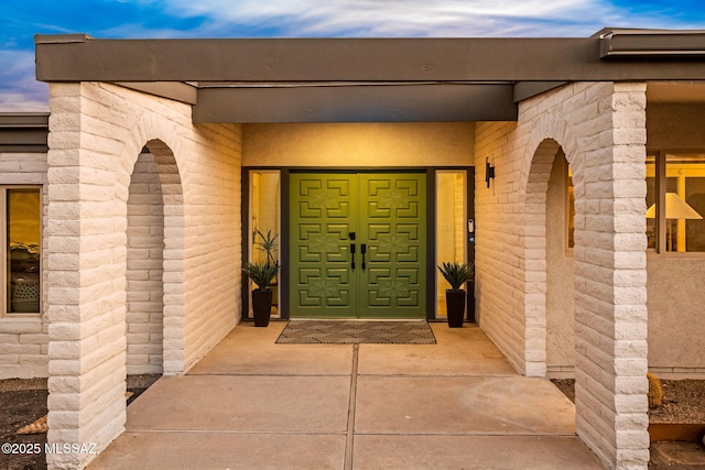 3855 N Via Avellana, Tucson, AZ 85718 - doorway to property with stone siding
