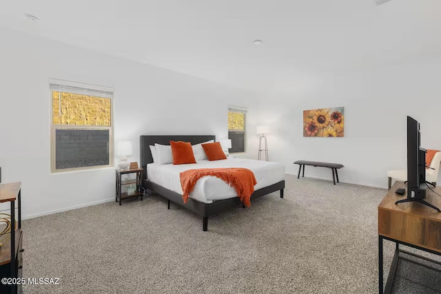 bedroom featuring baseboards and carpet