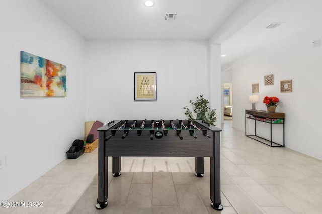 playroom featuring recessed lighting and visible vents