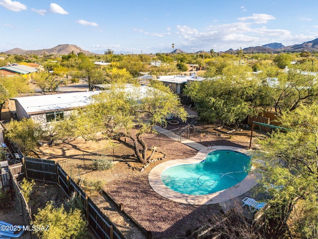 2826 W Jacinto St, Tucson, AZ 85745 - view of pool with a mountain view and a fenced backyard