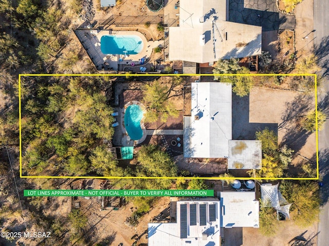 2826 W Jacinto St, Tucson, AZ 85745 - aerial overview of property's location featuring a pool and property parcel outlined