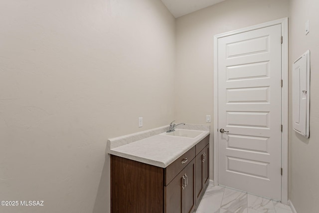 435 E Day Flower Dr, Tucson, AZ 85755 - bathroom with vanity and marble finish flooring