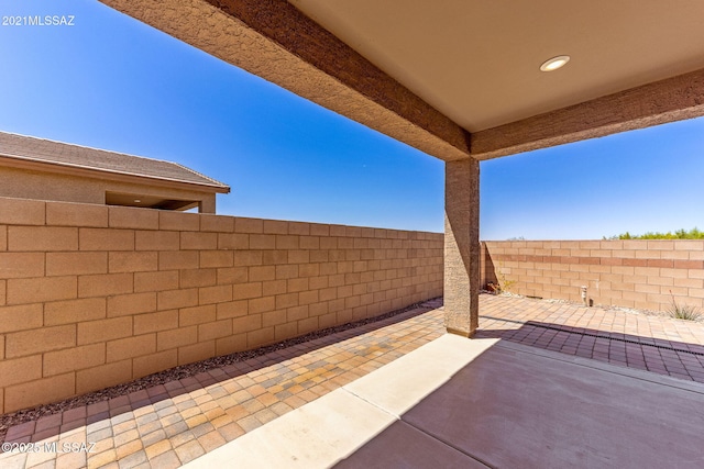 view of patio / terrace featuring a fenced backyard