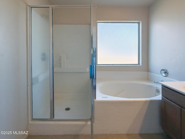 2582 W Brandy Crest Dr, Tucson, AZ 85713 - full bathroom featuring vanity, a shower stall, and a bath
