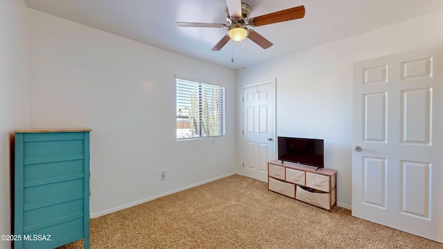 502 N Citadel Ave, Tucson, AZ 85748 - unfurnished bedroom featuring a closet, a ceiling fan, baseboards, and light carpet