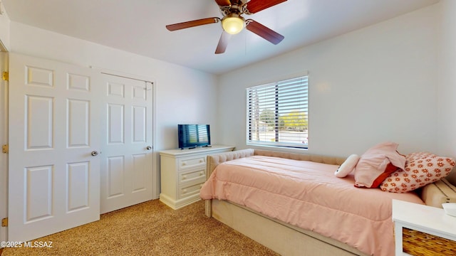 502 N Citadel Ave, Tucson, AZ 85748 - bedroom featuring light colored carpet and a ceiling fan