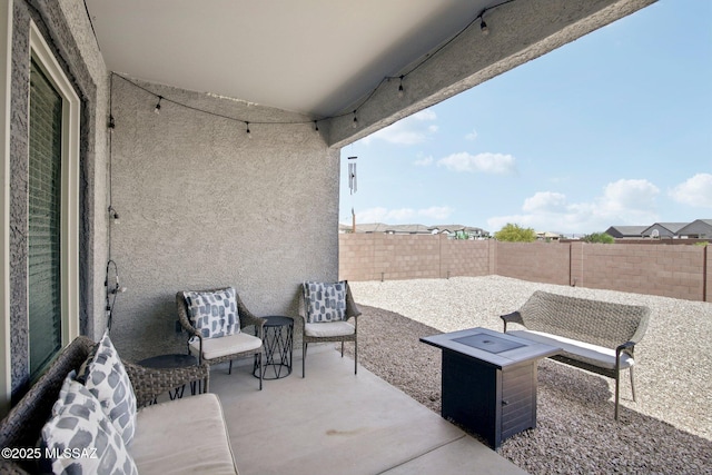 view of patio featuring a fenced backyard