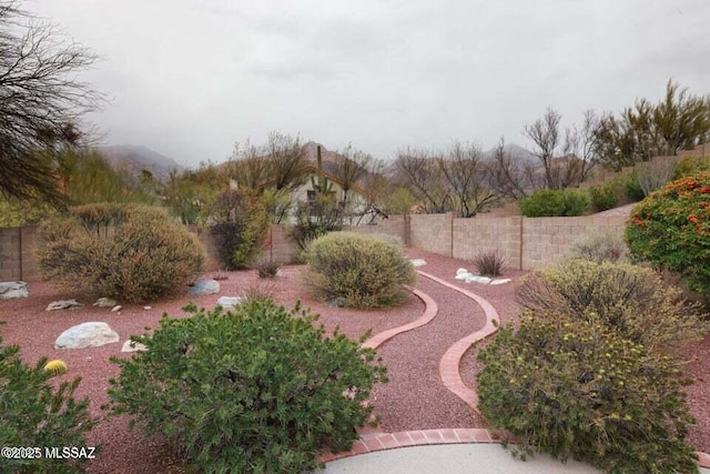 view of yard with fence