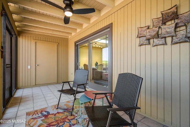 view of patio / terrace featuring ceiling fan