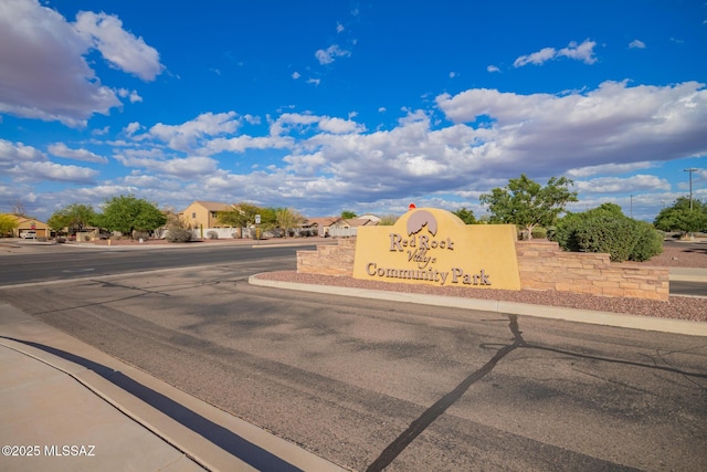 view of community sign