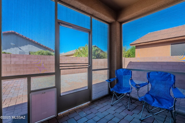 view of sunroom