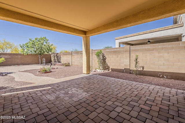 view of patio / terrace featuring a fenced backyard