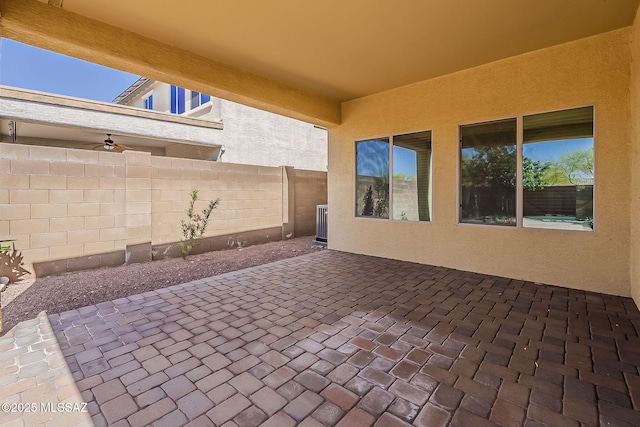 view of patio with fence
