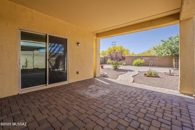 view of patio featuring a fenced backyard