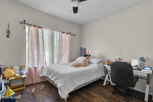 1351 Alma Ct, Rio Rico, AZ 85648 - bedroom featuring wood finished floors and a ceiling fan