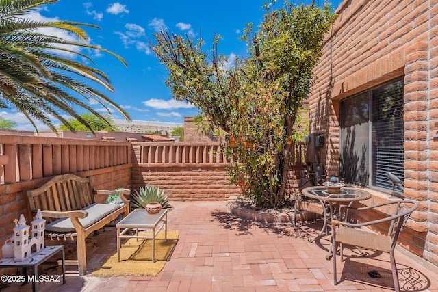 view of patio / terrace featuring a fenced backyard