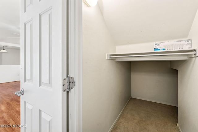 view of walk in closet