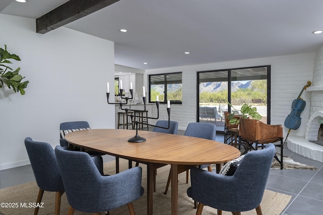 1720 W Cessna Way, Tucson, AZ 85755 - dining room with recessed lighting and beam ceiling
