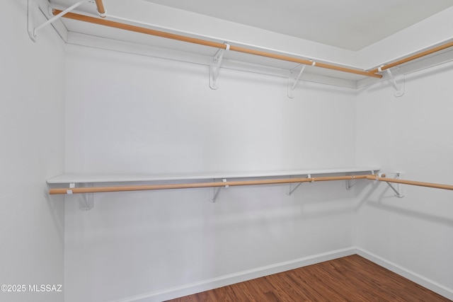 spacious closet with wood finished floors
