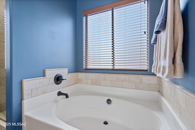 12489 N Owl Head Canyon Rd, Marana, AZ 85658 - full bathroom with a garden tub and a wealth of natural light