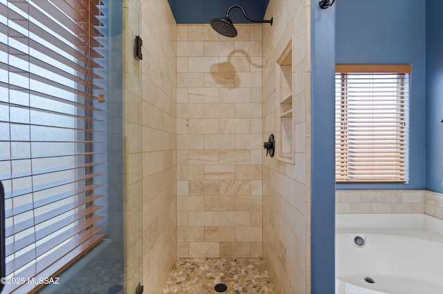 12489 N Owl Head Canyon Rd, Marana, AZ 85658 - bathroom with a shower stall and a garden tub