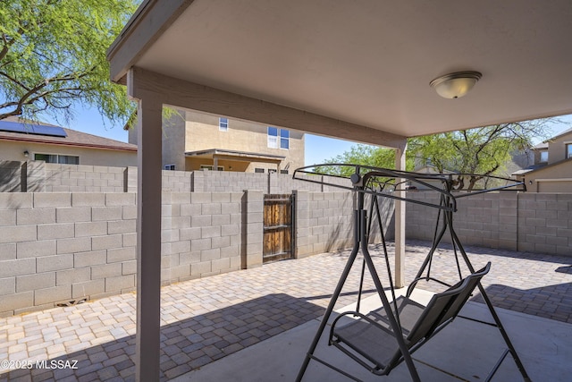 view of patio with a fenced backyard
