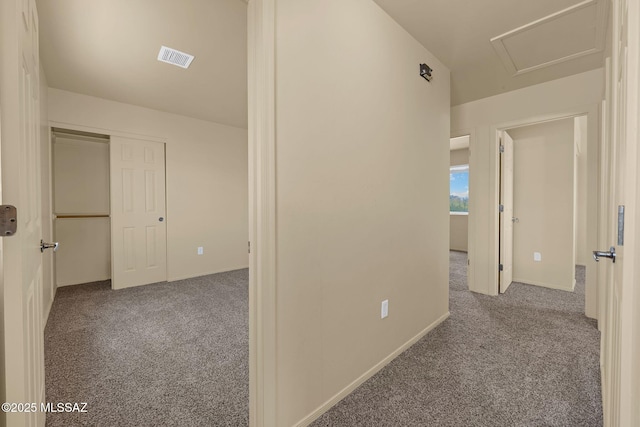 891 E Emma Maria St, Tucson, AZ 85706 - corridor with attic access, baseboards, visible vents, and carpet floors