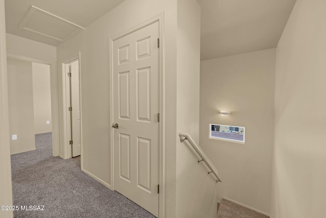 891 E Emma Maria St, Tucson, AZ 85706 - corridor featuring attic access, carpet, baseboards, and an upstairs landing
