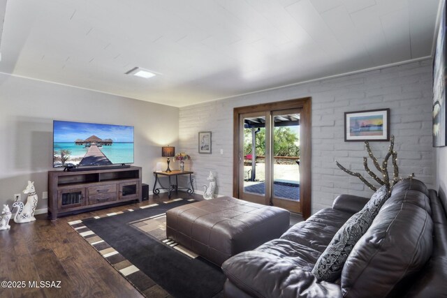living area with wood finished floors