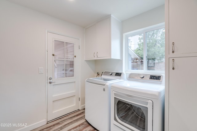 38 N Irving Ave, Tucson, AZ 85711 - laundry area featuring cabinet space, light wood-style floors, and washing machine and dryer